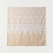 Tenture Dentelle ornementale blanche sur la conception du  (Devant)