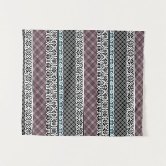 Tenture Dentelle patchwork noir et blanc (Devant (Horizontal))