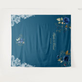 Tenture Dentelle Vintage Fleurs Bleues Accessoire de Maria (Devant (Horizontal))