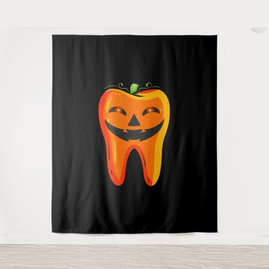 Tenture Dentistes Citrouille dentaire Halloween (Devant)