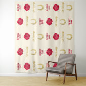 Tenture Derby Day Ivory Gold Rose Custom Photo Backdrop (En situation)