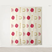 Tenture Derby Day Ivory Gold Rose Custom Photo Backdrop (Devant)