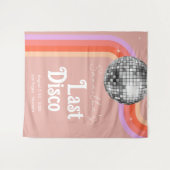 Tenture Dernier Disco Retro Pink Bachelorette Week-end (Devant (Horizontal))