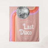 Tenture Dernier Disco Retro Pink Bachelorette Week-end (Devant)