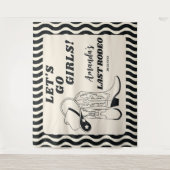 Tenture Dernier Rodeo Retro Western Bachelorette Party (Devant)