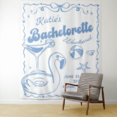 Tenture Dernier Toast Beach Bachelorette Weekend Tapestry (En situation)
