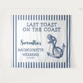 Tenture Dernier Toast de Fête de Bachelorette d'Ancre Naut (Devant (Horizontal))