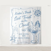 Tenture Dernier Toast On the Coast Beach Bachelorette Part (Devant)