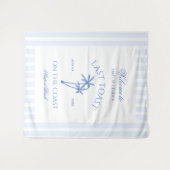 Tenture Dernier Toast sur la Côte Bachelorette Palm Bleu (Devant (Horizontal))