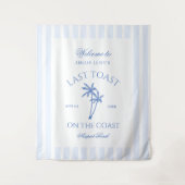 Tenture Dernier Toast sur la Côte Bachelorette Palm Bleu (Devant)
