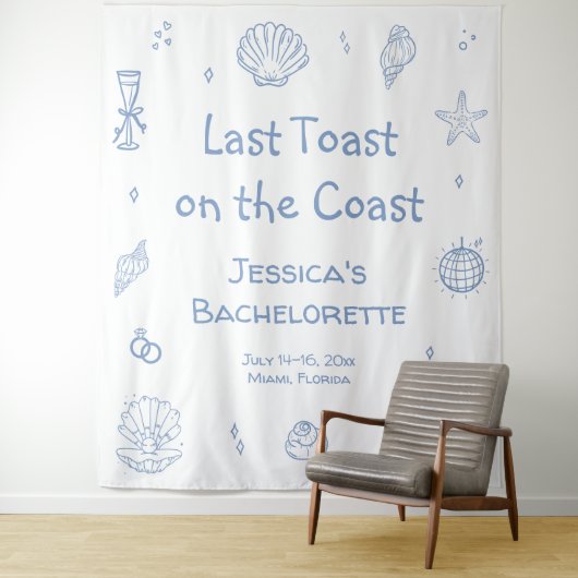 Tenture Dernier toast sur la Côte Bachelorette Party (En situation)