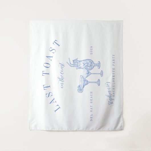 Tenture Dernier Toast sur la Côte Bachelorette Party (Devant)