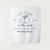 Tenture Dernier Toast Sur La Côte Beach Bachelorette Party (Devant)