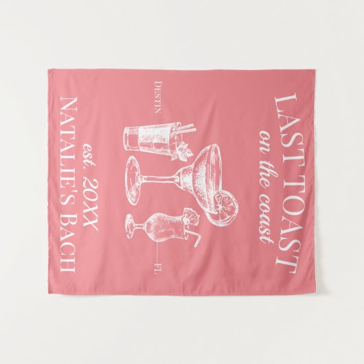 Tenture Dernier Toast Sur La Côte Beach Bachelorette Party (Devant (Horizontal))