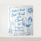 Tenture Dernier Toast sur la côte plage bleu EVJF (Devant)