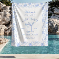 Dernier Toast sur la Plage Côtière Bleu Floral