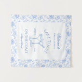 Tenture Dernier Toast sur la Plage Côtière Fleur Bleue (Devant (Horizontal))