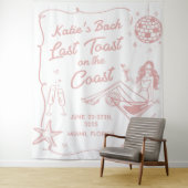 Tenture Dernier Toast sur la Plage Côtière Rose EV (En situation)