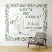Tenture Dernière Cowgirl Western Fête de Bachelorette Rode (En situation (horizontale))