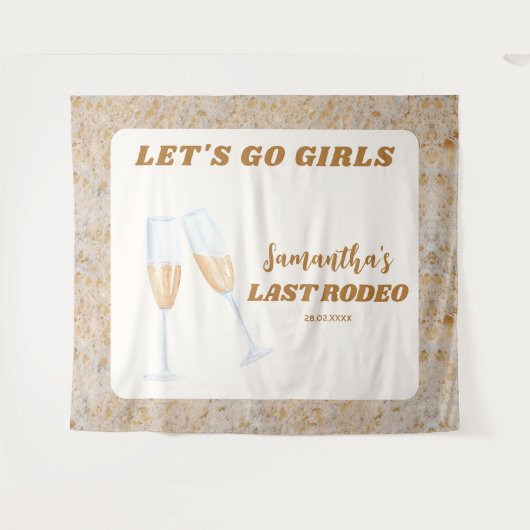 Tenture Dernière Fête de Bachelorette Cowgirl Western (Devant (Horizontal))