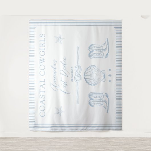 Tenture Dernière Fête de Bachelorette de la Cowgirl Côtièr (Devant)