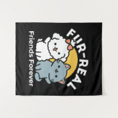 Tenture Des amis vrais pour toujours | Cute Cat & Chien Du (Devant (Horizontal))