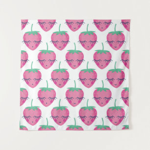 Tenture Des fraises endormies, mignonnes motifs.