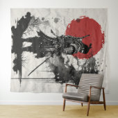 Tenture Des guerriers samouraïs entourés de pulvérisateurs (En situation (horizontale))