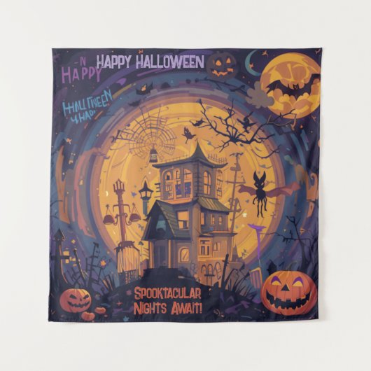 Tenture Des Nuits Spooktaculaires Attendent ! (Devant)