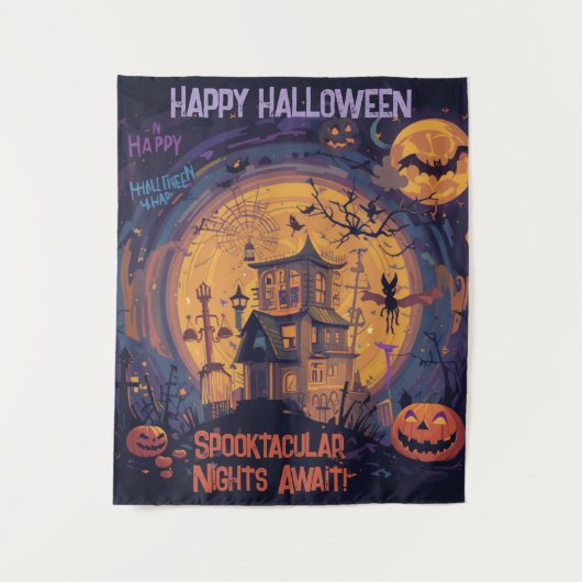 Tenture Des Nuits Spooktaculaires Attendent ! (Devant)