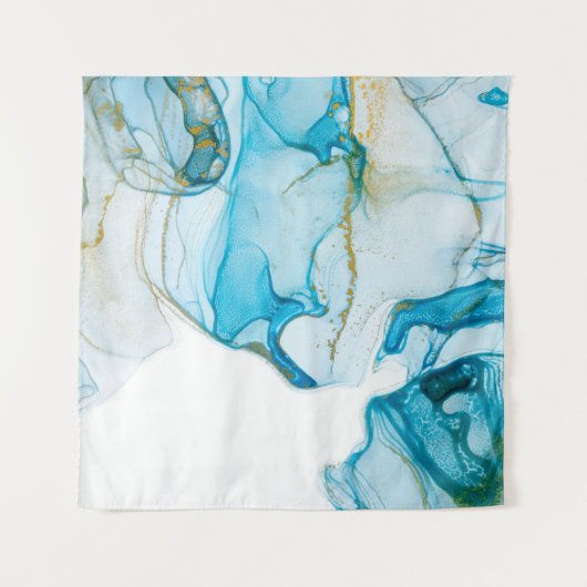 Tenture Des vagues d'océan doré. Image abstraite et lumine (Devant (Horizontal))