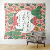 Tenture Desert Blush rose Girl Baby shower (En situation (horizontale))