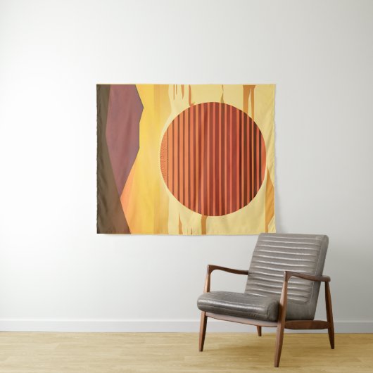 Tenture Desert Sunset Rust Orange et Brown (En situation (horizontale))