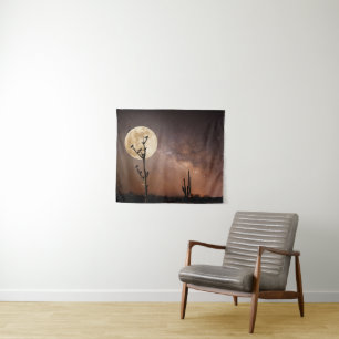 Tenture Deserts   Cactus With Birds in Desert