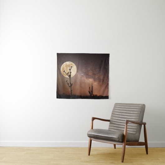 Tenture Deserts | Cactus With Birds in Desert (En situation (horizontale))