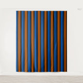 Tenture Design à rayures verticales bleu orange bleu   (Devant)