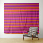 Tenture Design à rayures verticales rose orange violet (En situation (horizontale))
