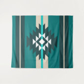 Tenture Design aztèque en couleur turquoise (Devant (Horizontal))