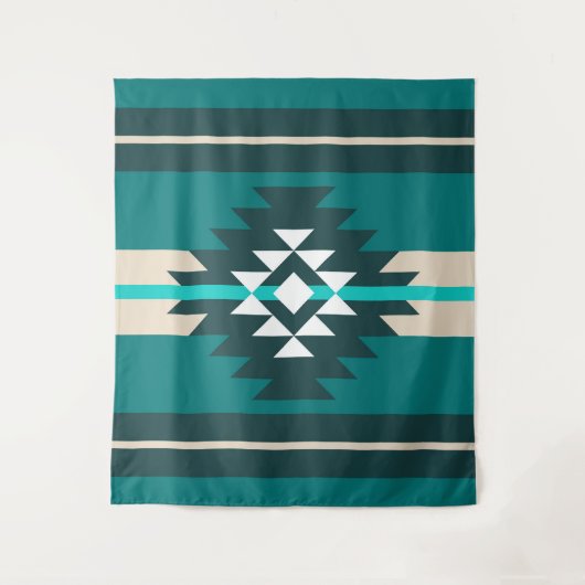 Tenture Design aztèque en couleur turquoise (Devant)