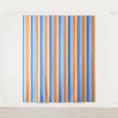 Tenture Design bandes verticales orange bleu blanc (Devant)