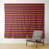 Tenture Design bandes verticales orange rose noir (En situation (horizontale))