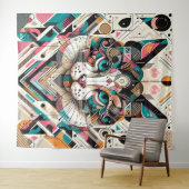 Tenture Design d'art de chat (En situation (horizontale))