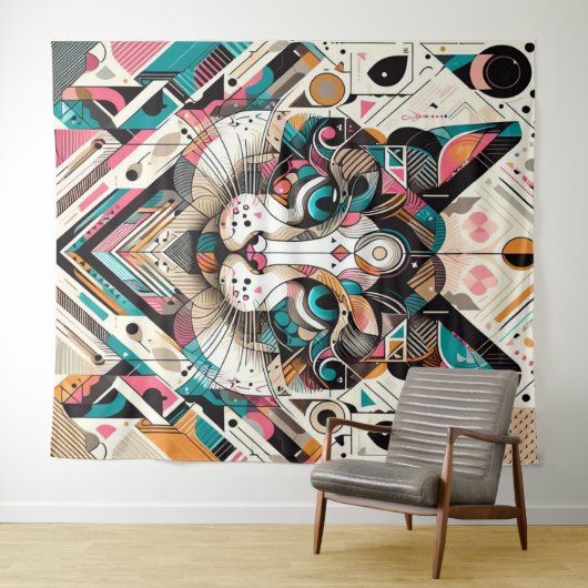 Tenture Design d'art de chat (En situation (horizontale))