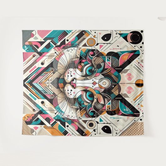 Tenture Design d'art de chat (Devant (Horizontal))