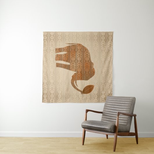 Tenture Design d'art tribal des éléphants (En situation (horizontale))