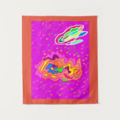 Tenture Design d'art tribal rose orange (Devant)
