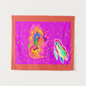 Tenture Design d'art tribal rose orange (Devant (Horizontal))