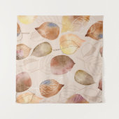 Tenture Design d'automne de feuille d'aquarelle graphique (Devant (Horizontal))