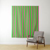 Tenture Design de bandes rose et verte (En situation)