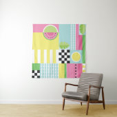 Tenture Design de fruits d'été, mosaïque colorée (En situation (horizontale))